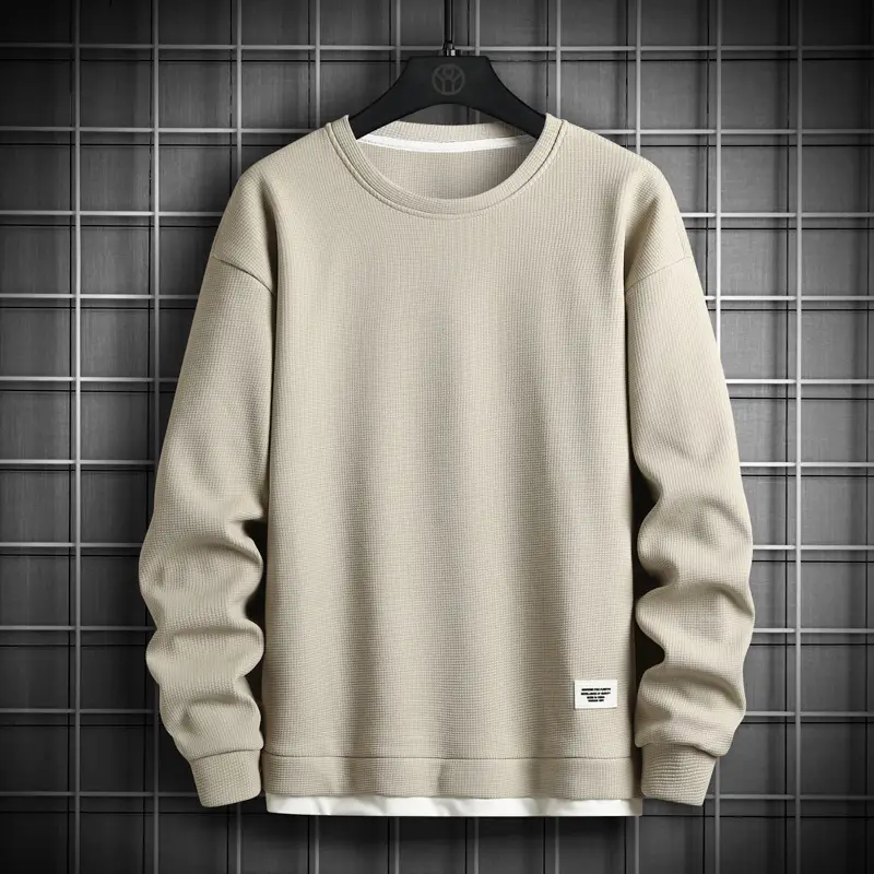 Men's Grey Sweatshirt Round Neck Long Sleeve 2020