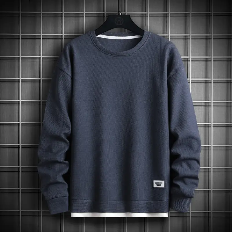Men's Grey Sweatshirt Round Neck Long Sleeve 2020