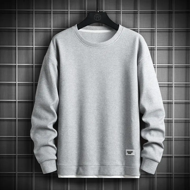 Men's Grey Sweatshirt Round Neck Long Sleeve 2020