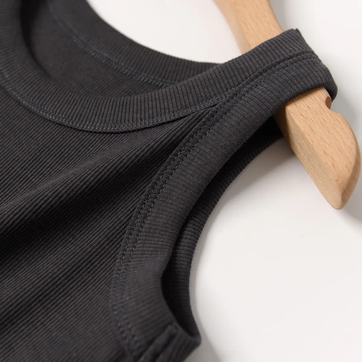 Women Cotton Vest Grey White Round Neck Summer Clothing — feature 10