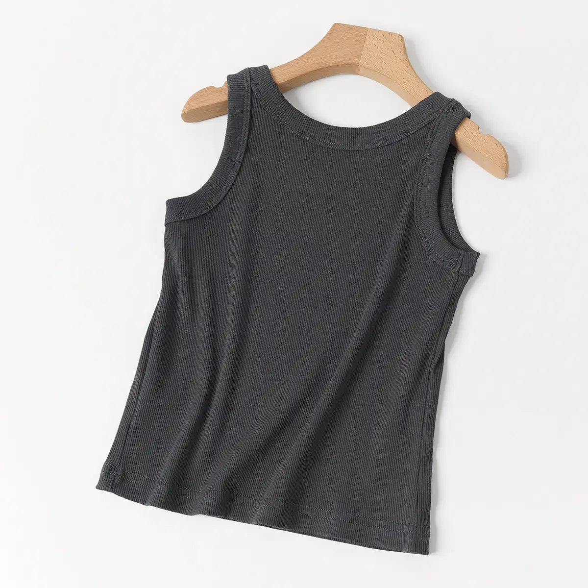 Women Cotton Vest Grey White Round Neck Summer Clothing — feature 19