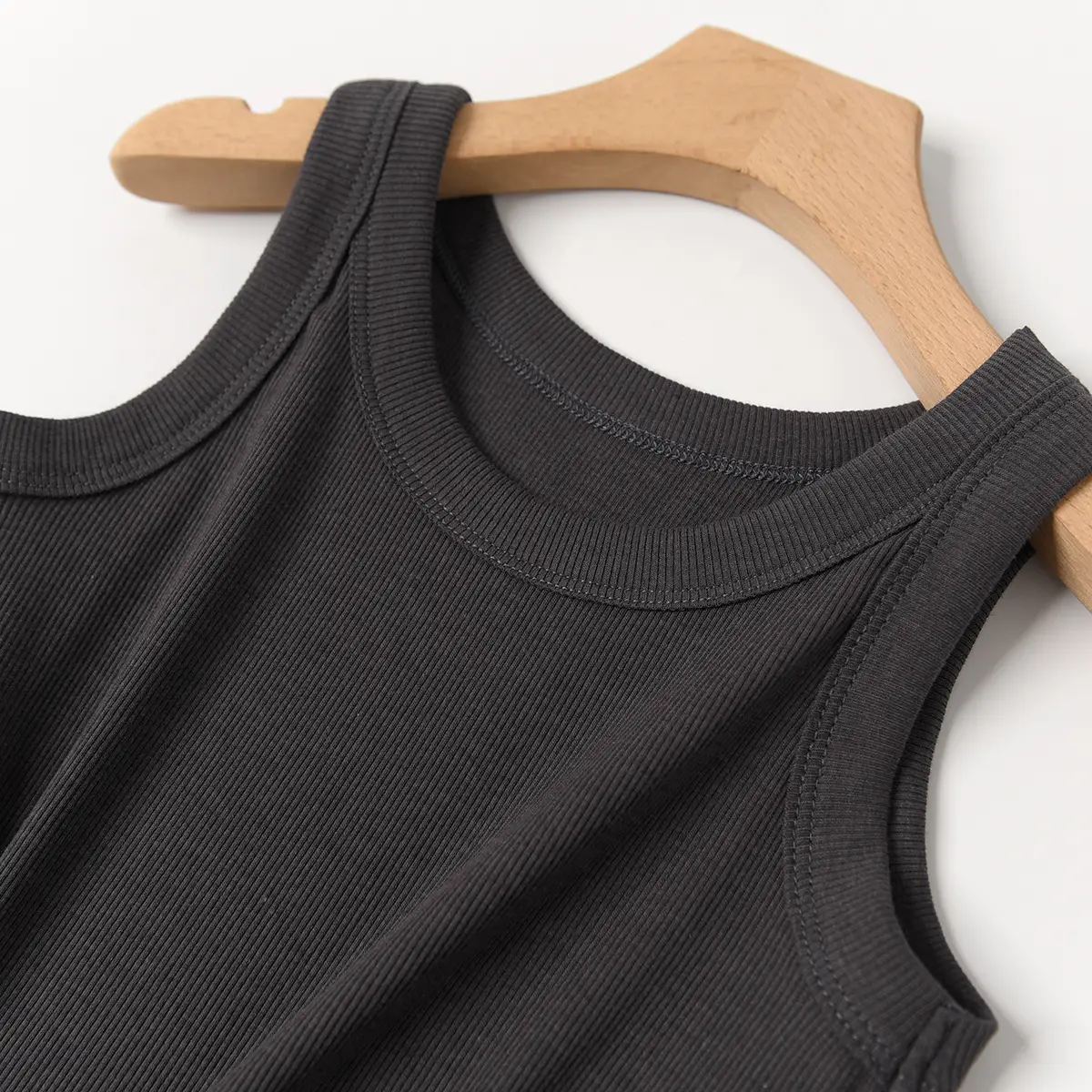 Women Cotton Vest Grey White Round Neck Summer Clothing — feature 9