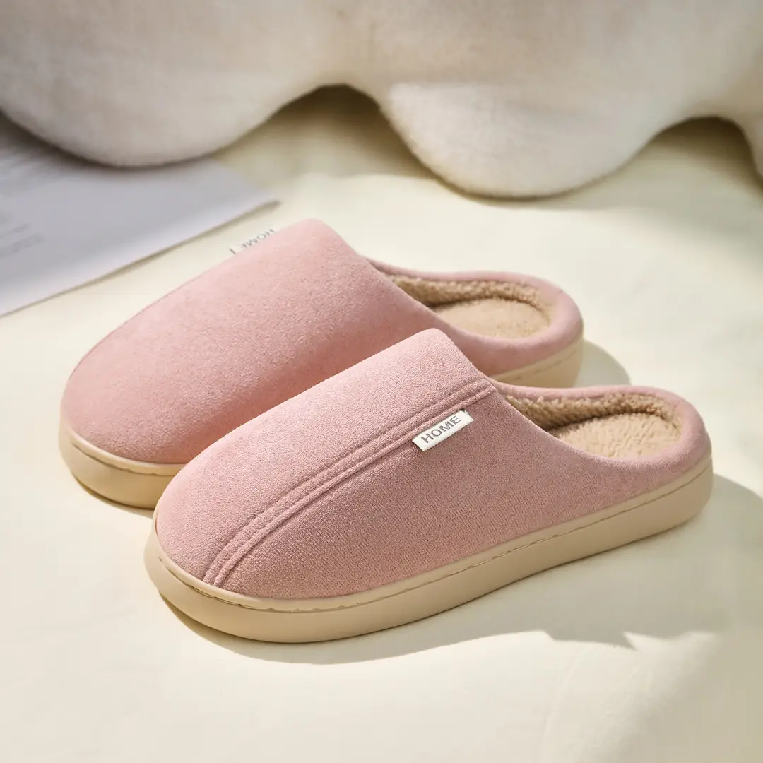 Warm striped cotton slippers home indoor men and women couples thickened non-slip wool plush cotton slippers factory stall wholesale