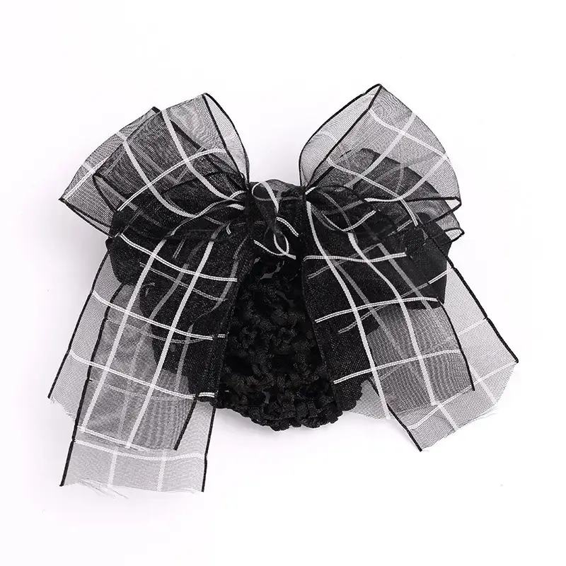 Maroon Bow Hairnet with Pearl Embellishment - Image 48