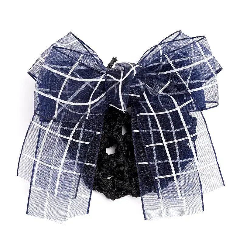 Maroon Bow Hairnet with Pearl Embellishment — feature 8