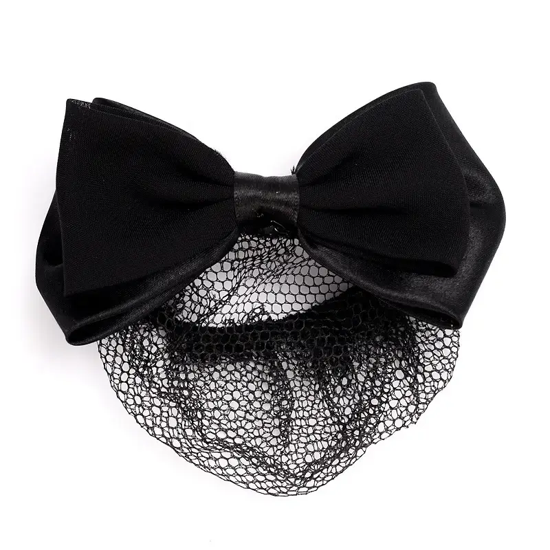 Maroon Bow Hairnet with Pearl Embellishment - Image 41