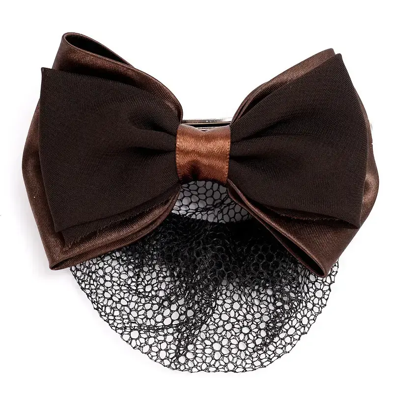 Maroon Bow Hairnet with Pearl Embellishment - Image 42