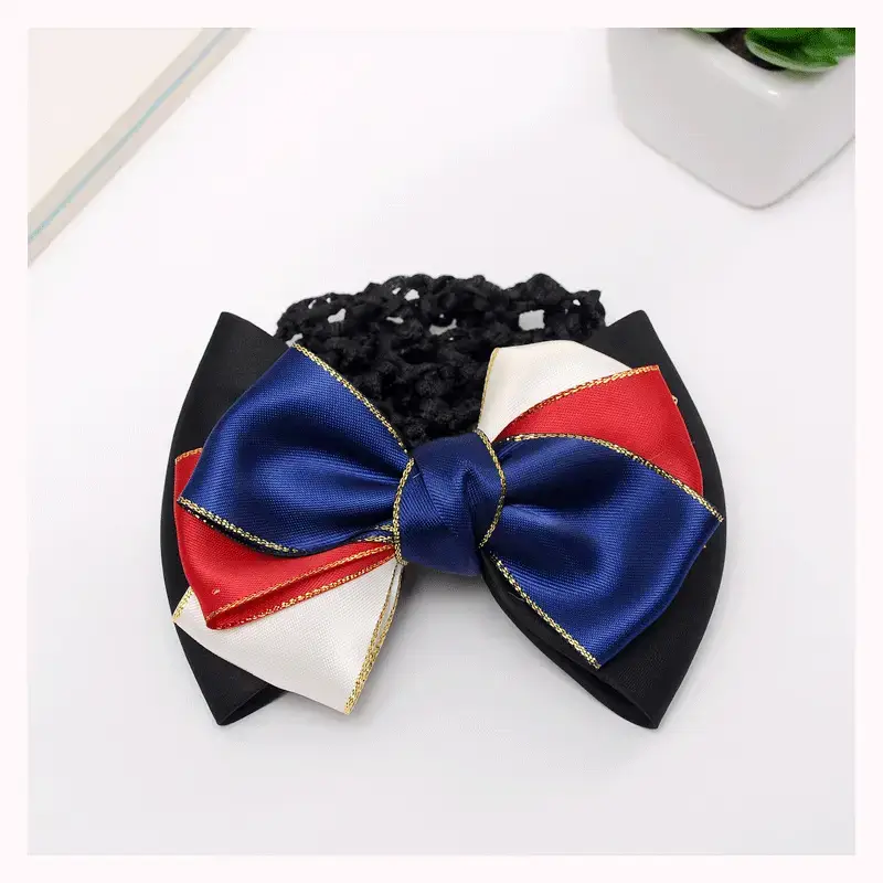 Maroon Bow Hairnet with Pearl Embellishment - Image 43