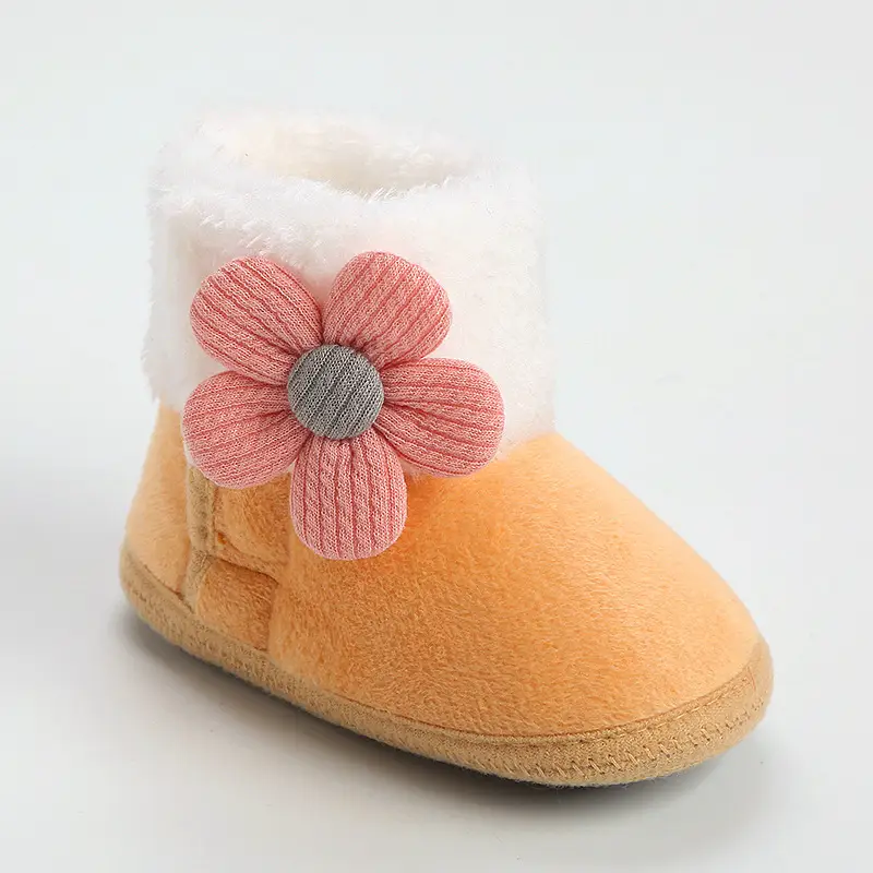 Cute Pink Flower Baby Slippers Winter 0-12M — feature 14