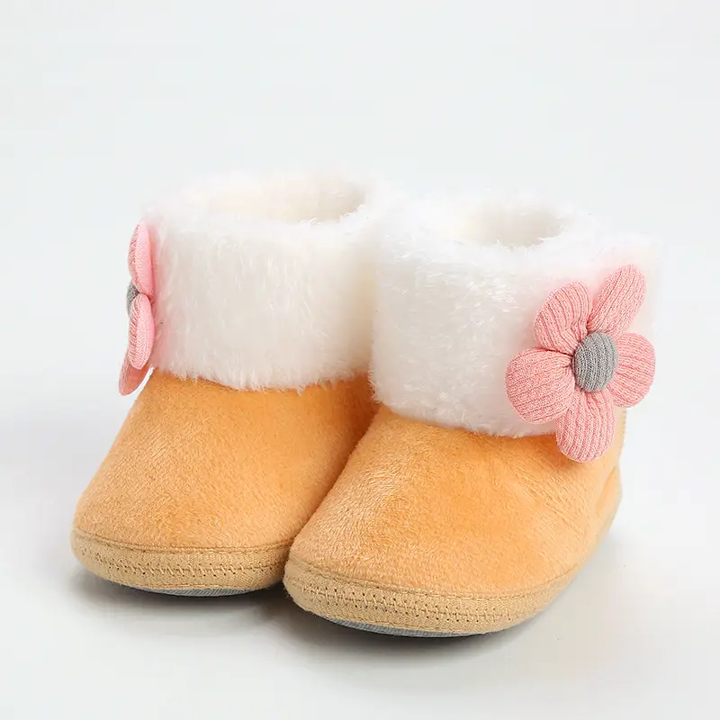 Cute Pink Flower Baby Slippers Winter 0-12M — feature 20
