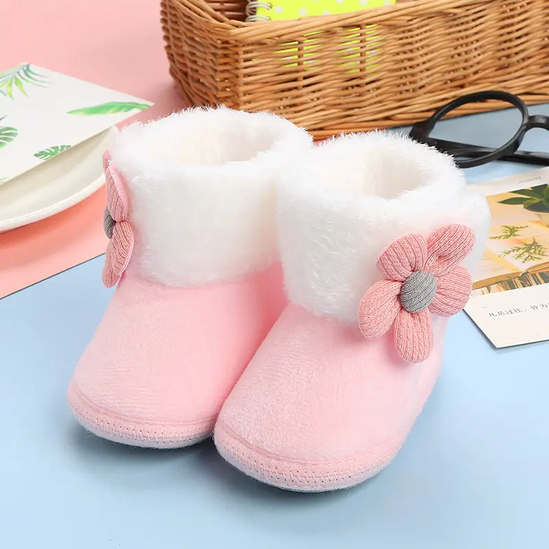 Cute Pink Flower Baby Slippers Winter 0-12M β feature 16