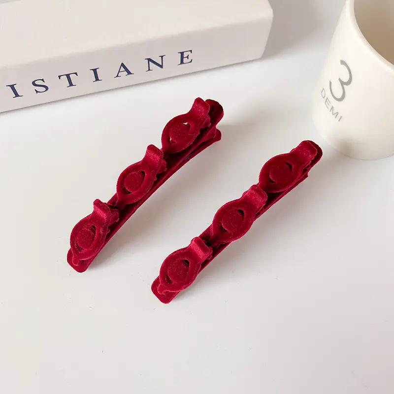 Flocked Braided Hairpin Female Bangs Side Texture Hairpin Duckbill Clip Forehead - Image 2
