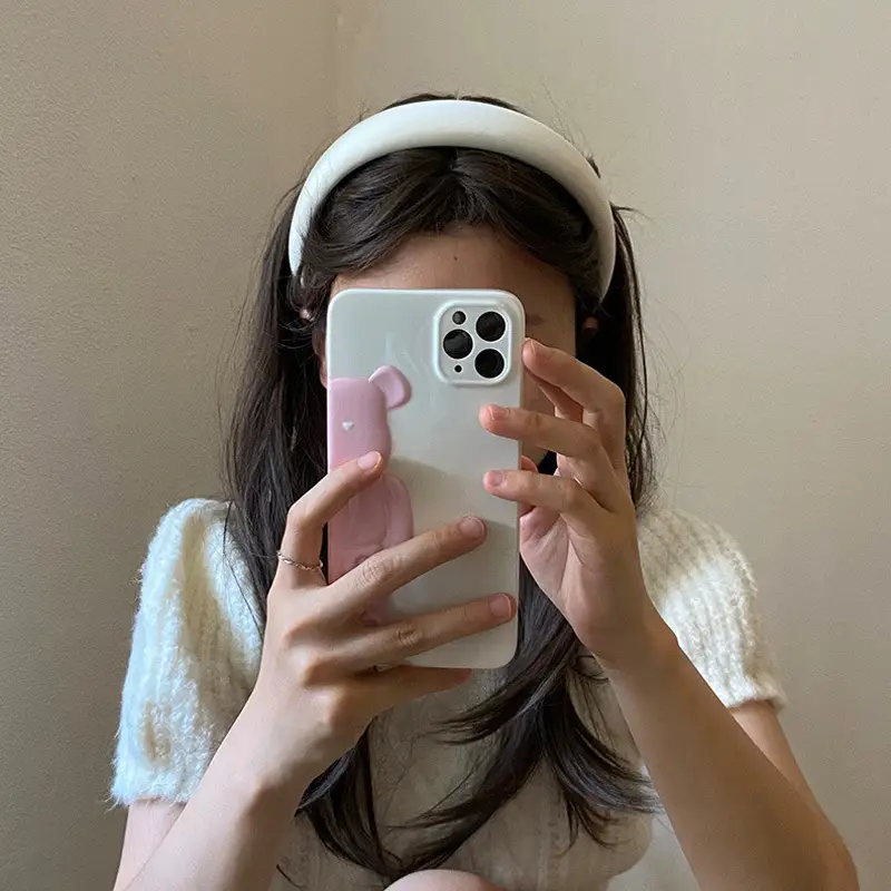 Korean Autumn High-end Curry Satin Hairband with Wide Brim