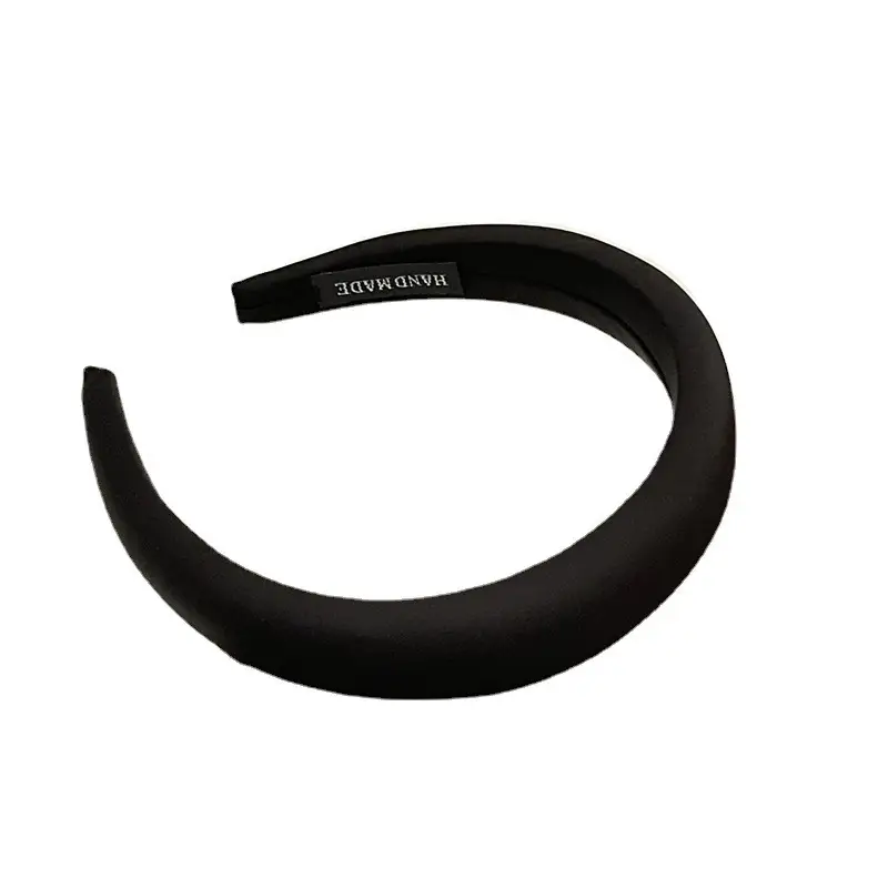Korean Autumn High-end Curry Satin Hairband with Wide Brim