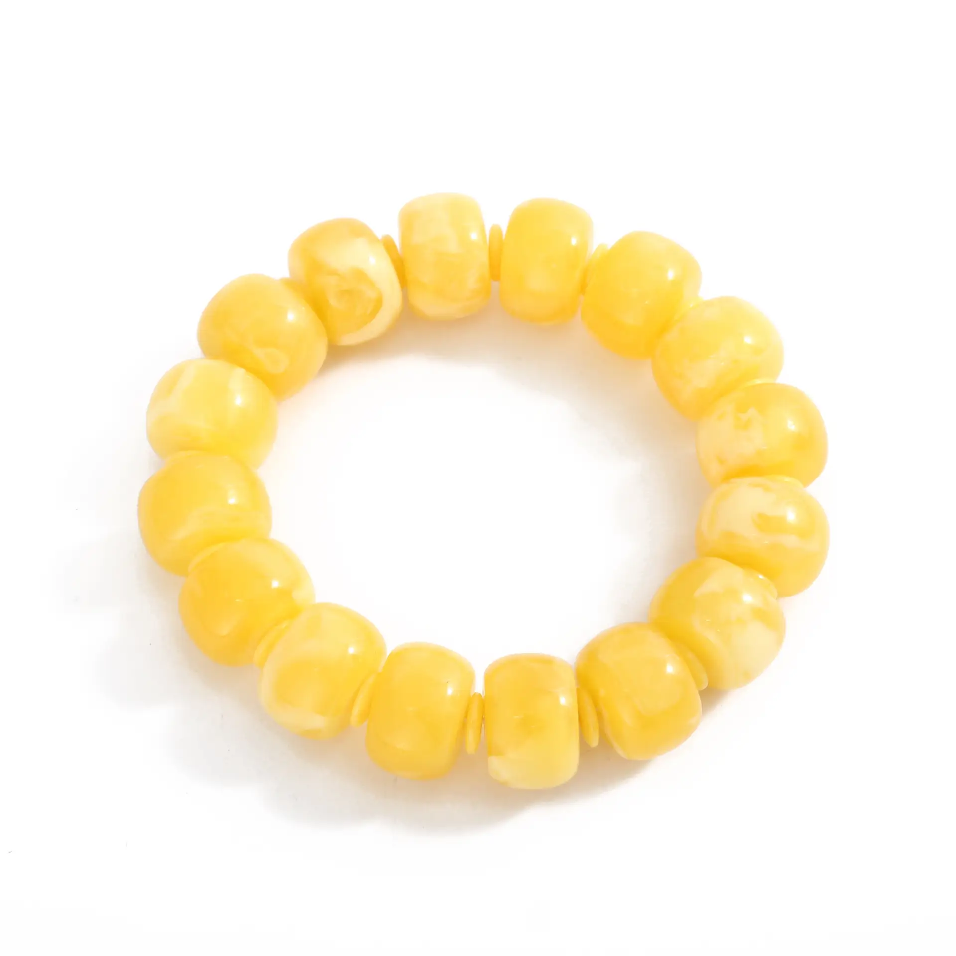 Russian White Nectar Beads Single Circle Live Second Generation Floating Water Fluorescent Amber Beeswax Bracelet - Image 5