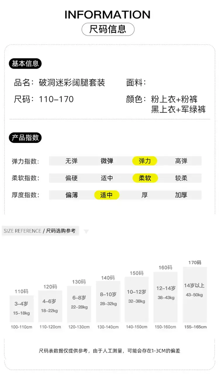 破洞迷彩阔腿套装_06