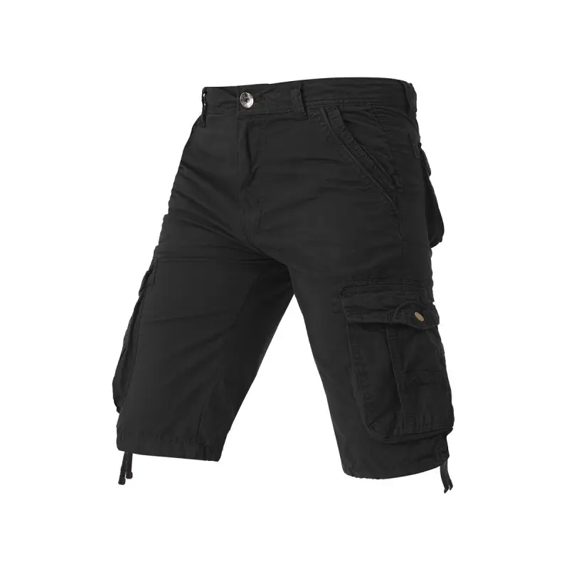 2023 Plus Size Military Style Multi-Pocket Shorts