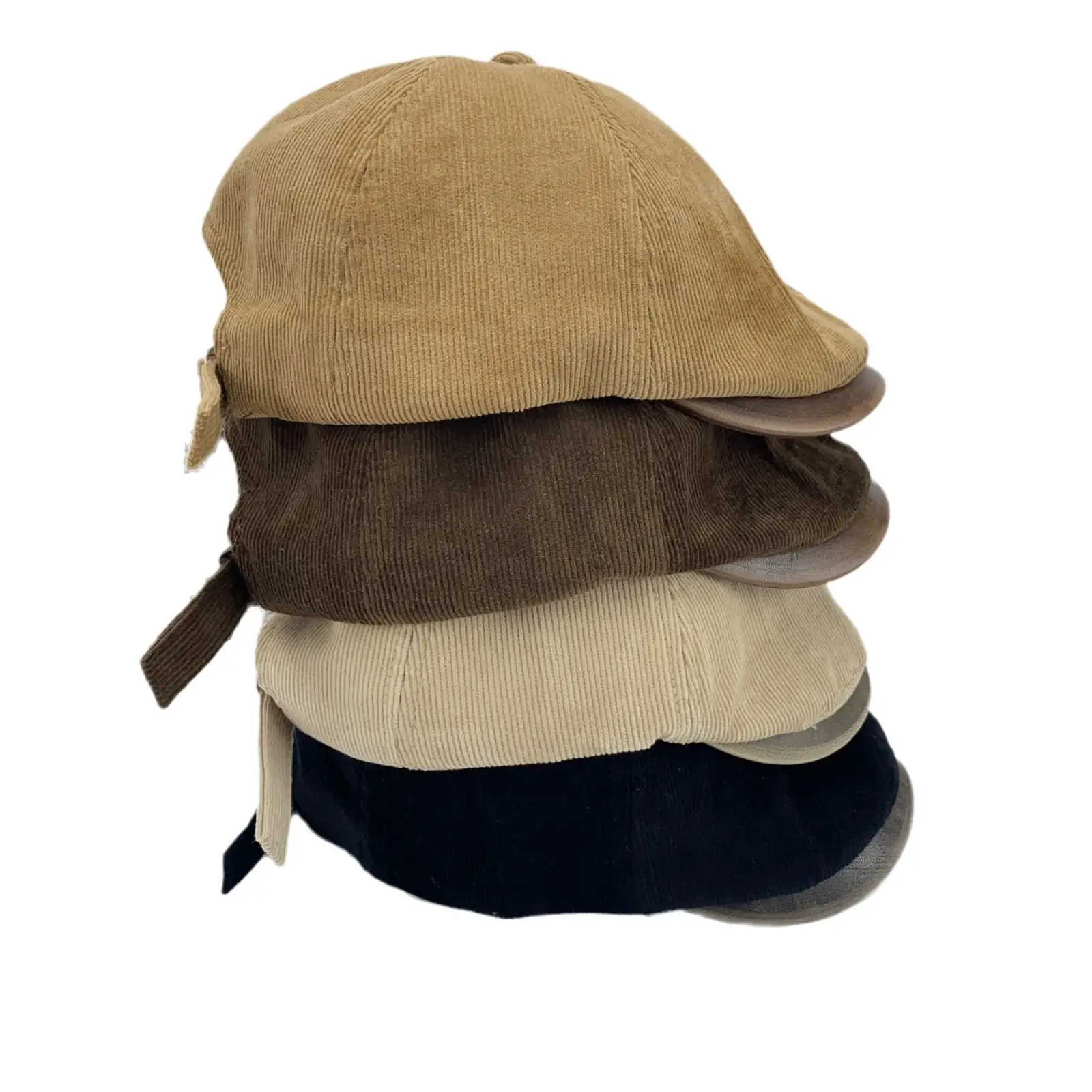 Japanese Style Retro Cap Women Winter Brown Corduroy - Image 8