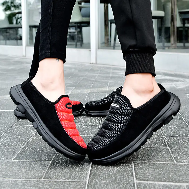Factory straight hair 2022 new cotton drag for the elderly plus velvet low-top women's warm splash-proof soft bottom breathable pedal men - Image 7