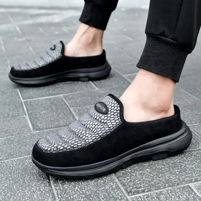 Factory straight hair 2022 new cotton drag for the elderly plus velvet low-top women's warm splash-proof soft bottom breathable pedal men - Image 8