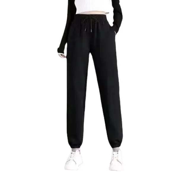 Women Fleece Lined Slimming Pants Black Loose Leg Hallen