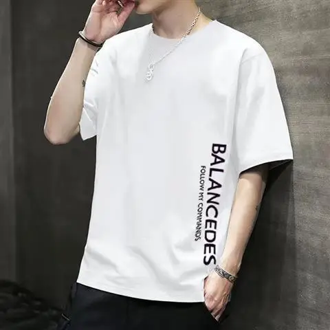 Men Black Balancedoves Loose Sleeve T-Shirt - Image 39