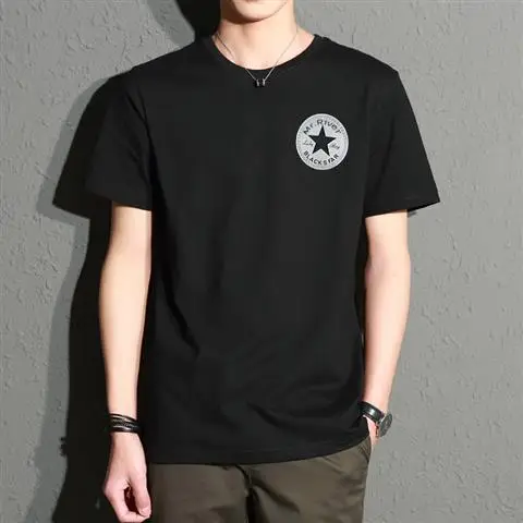 Men Black Balancedoves Loose Sleeve T-Shirt - Image 17