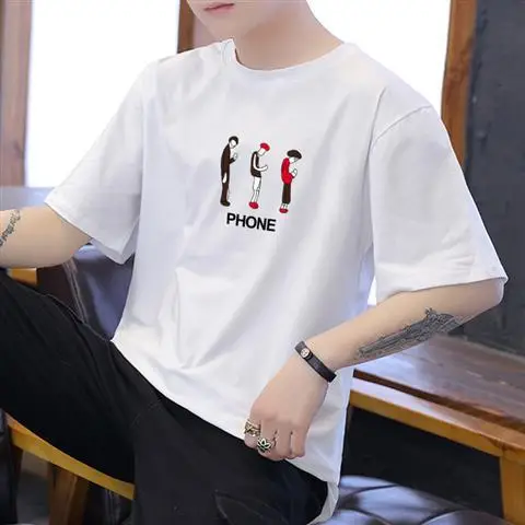 Men Black Balancedoves Loose Sleeve T-Shirt - Image 29