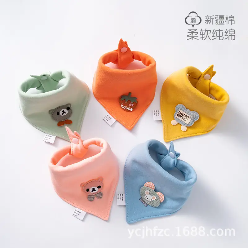 Baby Doll Triangle Towel Cotton Bib Anti-Spitting Scarf Yellow - Image 12
