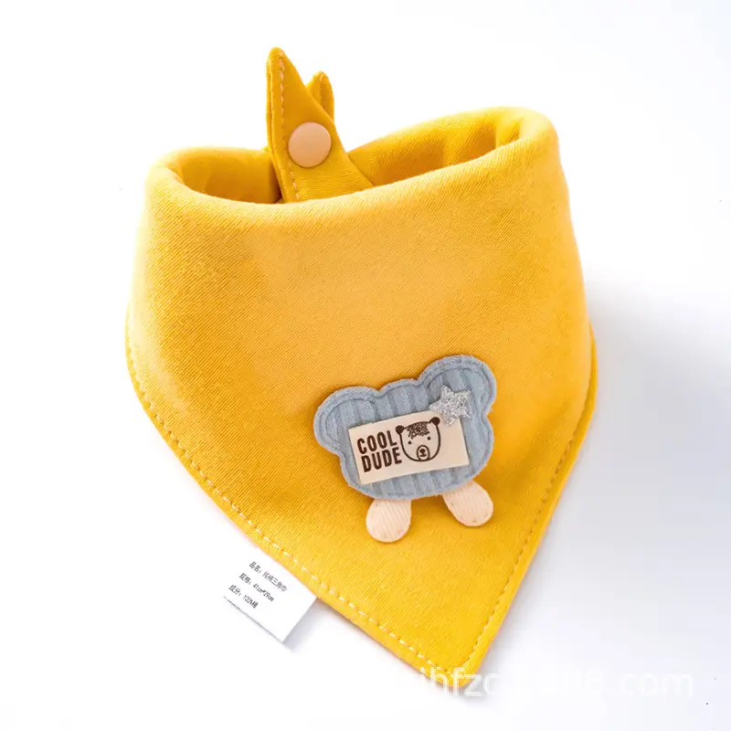Baby Doll Triangle Towel Cotton Bib Anti-Spitting Scarf Yellow - Image 2