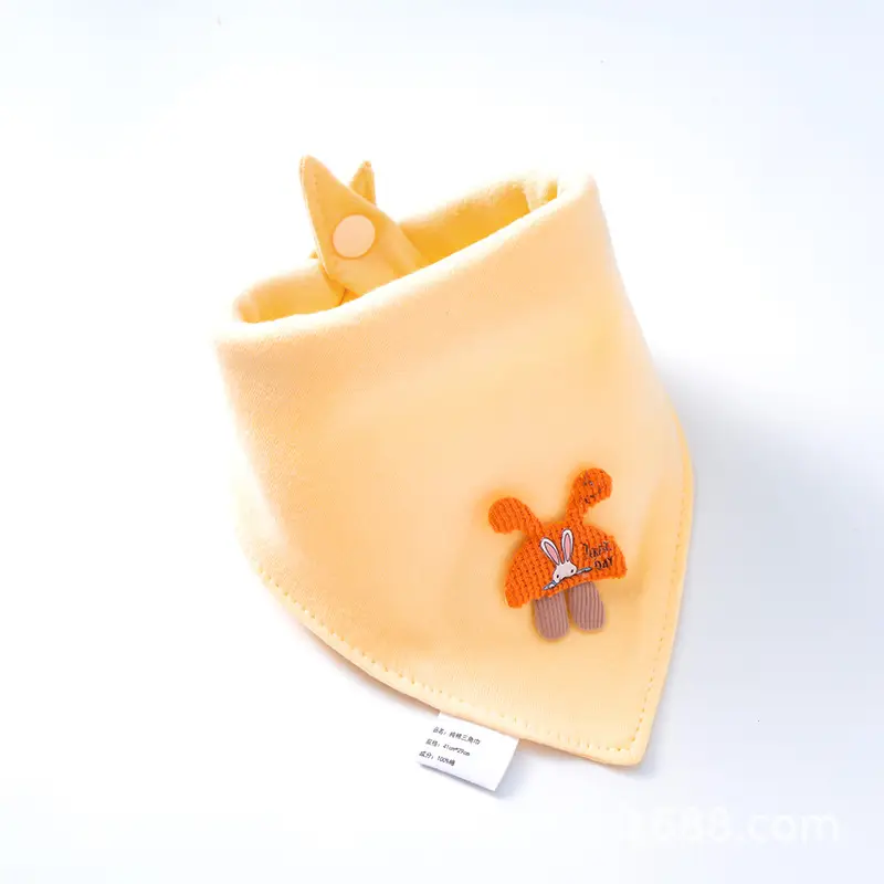 Baby Doll Triangle Towel Cotton Bib Anti-Spitting Scarf Yellow - Image 6