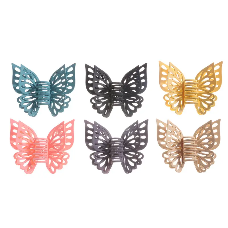 Hollow Butterfly Hair Clip Candy Color Frosted