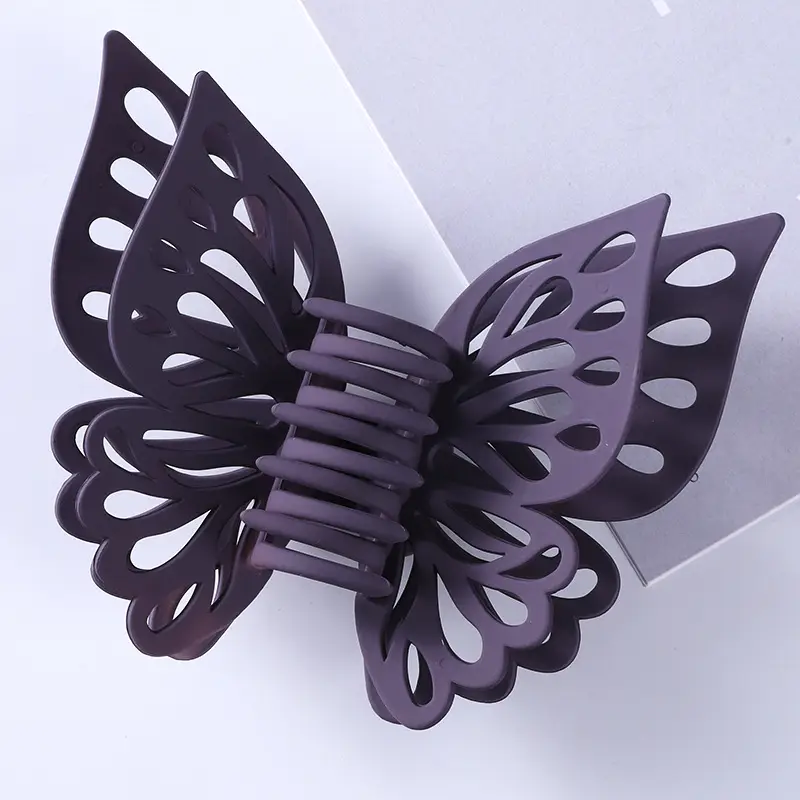 Hollow Butterfly Hair Clip Candy Color Frosted