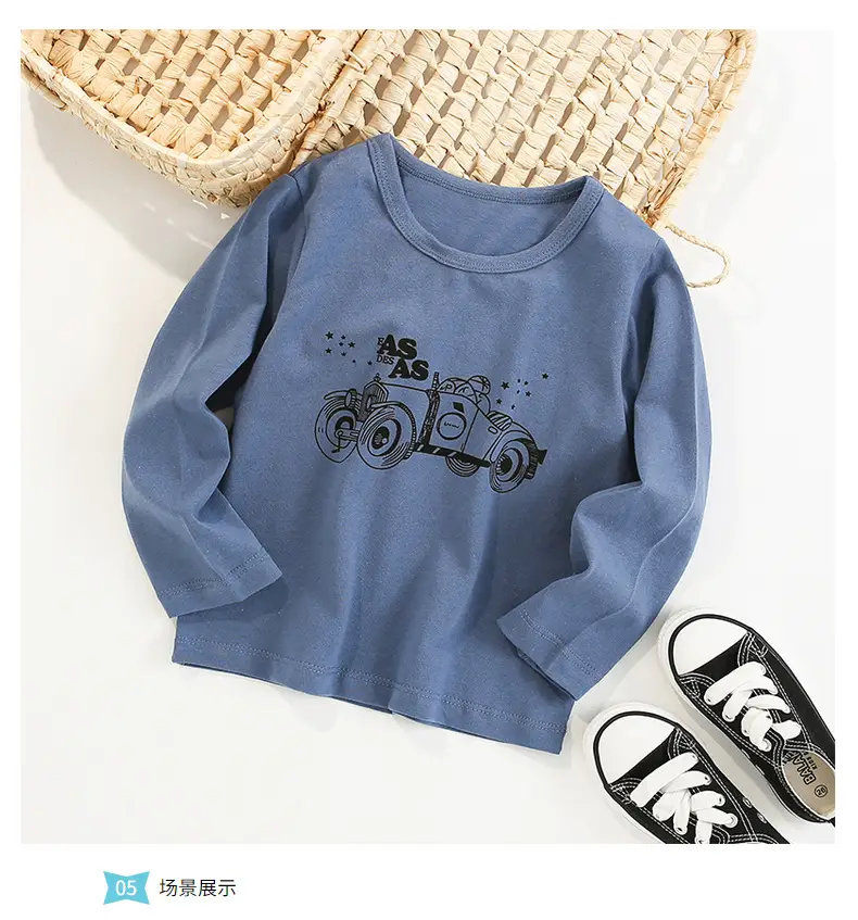 Blue Printed Long Sleeve T-Shirt for Boys — feature 10