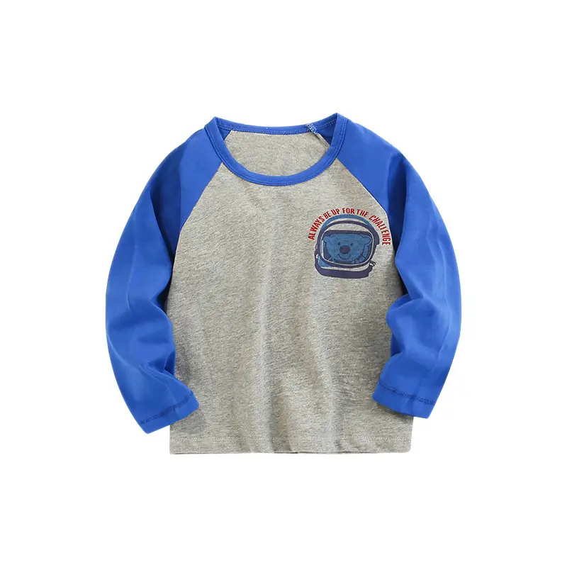Gray Cotton Long Sleeve T-Shirt for Boys - Image 5
