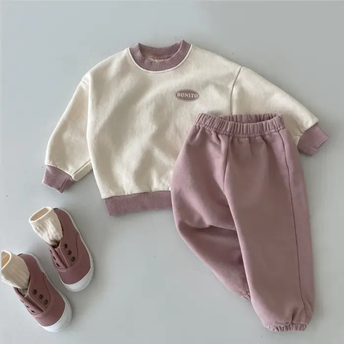 Children's Korean Kids Sweatshirt Trousers Set Spring Autumn - Image 4