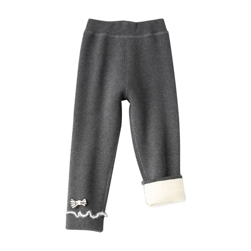 Pink Fleece Lined Warm Leggings for Girls Winter - Image 9