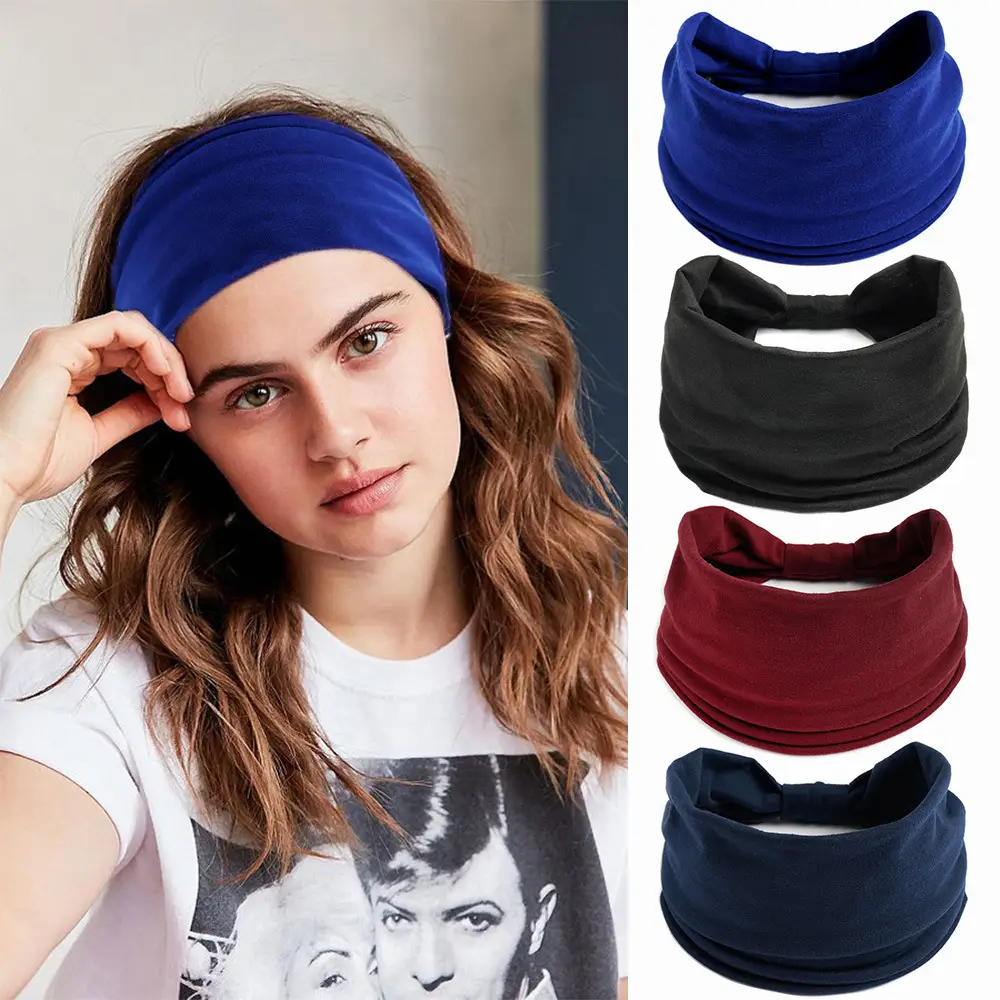 Light Blue Elastic Headband for Men Women Yoga Running — feature 13