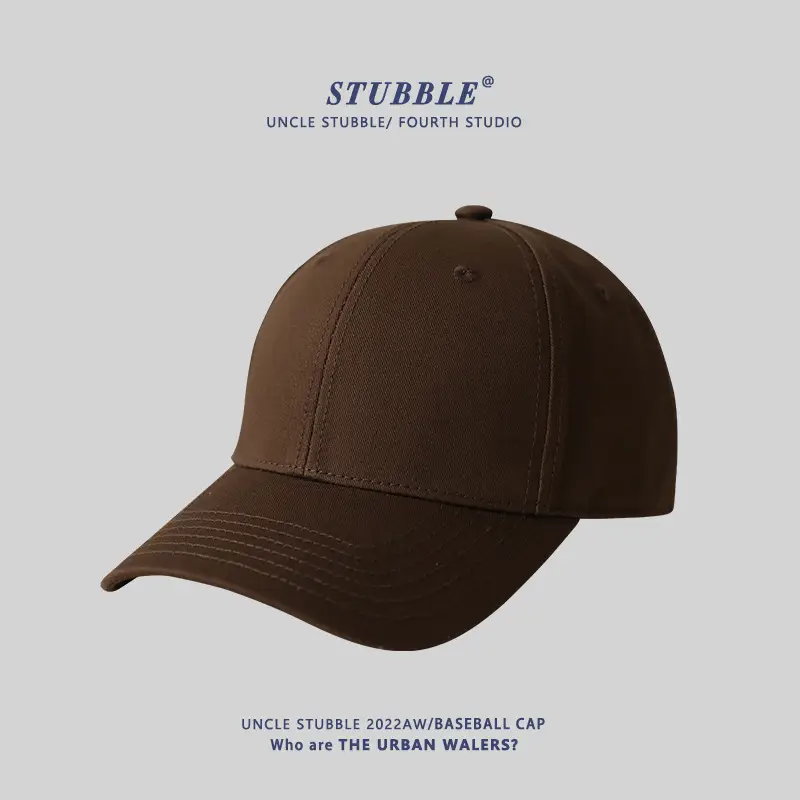 Brown Baseball Cap for Boys Girls Hard Top Peaked - Image 14