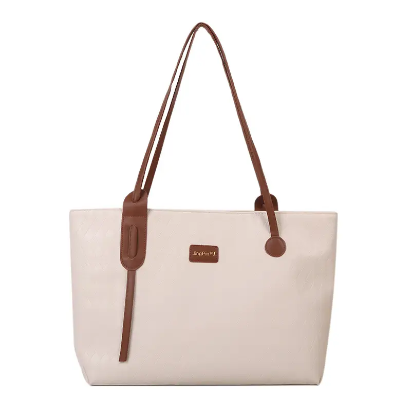 Women's Canvas Shoulder Bag White Brown 2026 Spring - Image 8