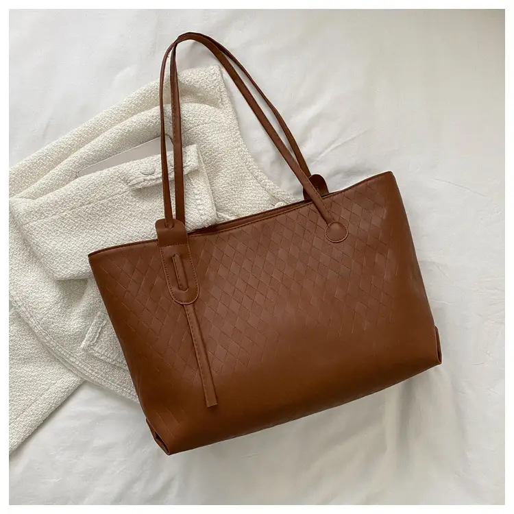 Women's Canvas Shoulder Bag White Brown 2026 Spring - Image 3