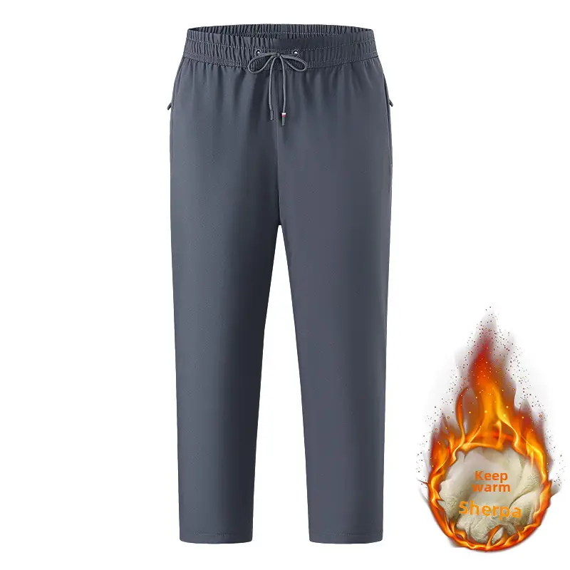 Men's Grey Velvet Warm Pants Thickened Warm - Image 17