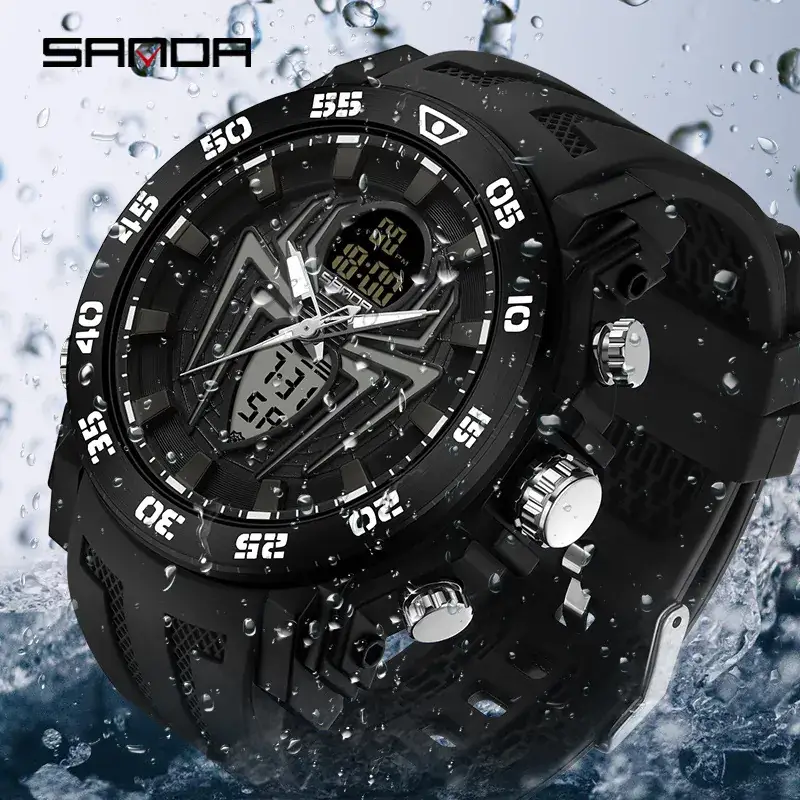Sanda Green Digital Spider Watch for Men - Image 8