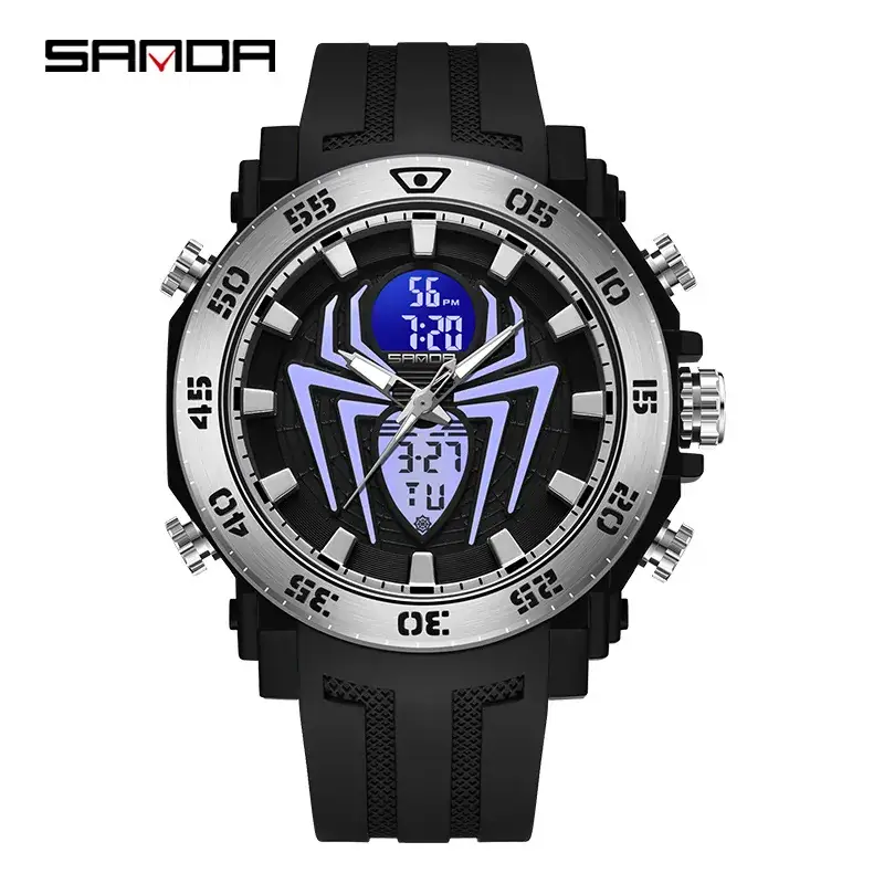 Sanda Green Digital Spider Watch for Men - Image 11