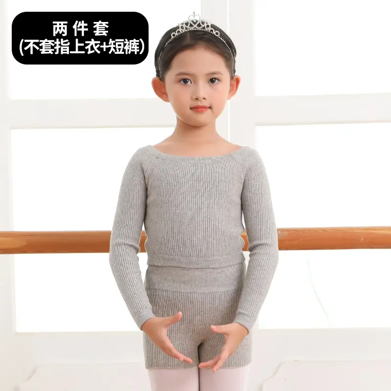 Girls Pink Knitted Long Sleeve Dancing Wear - Image 8
