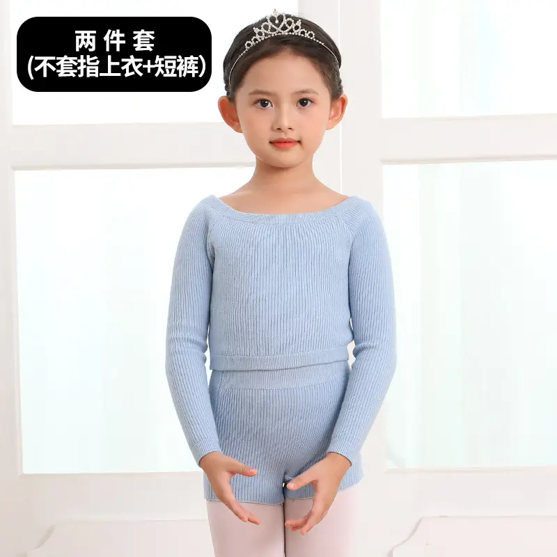 Girls Pink Knitted Long Sleeve Dancing Wear - Image 10