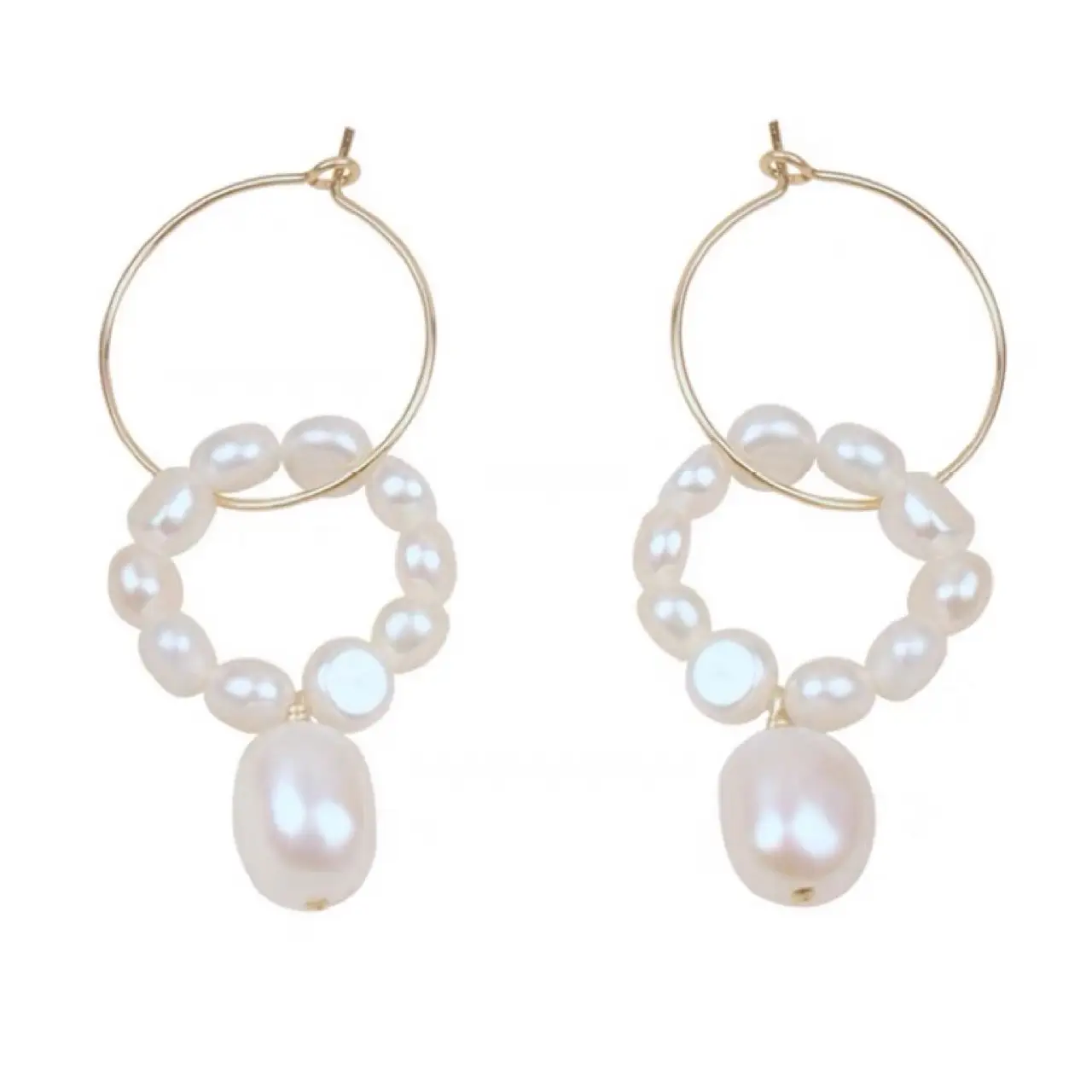 French Baroque Pearls Earrings 14K Gold Filled Luxury