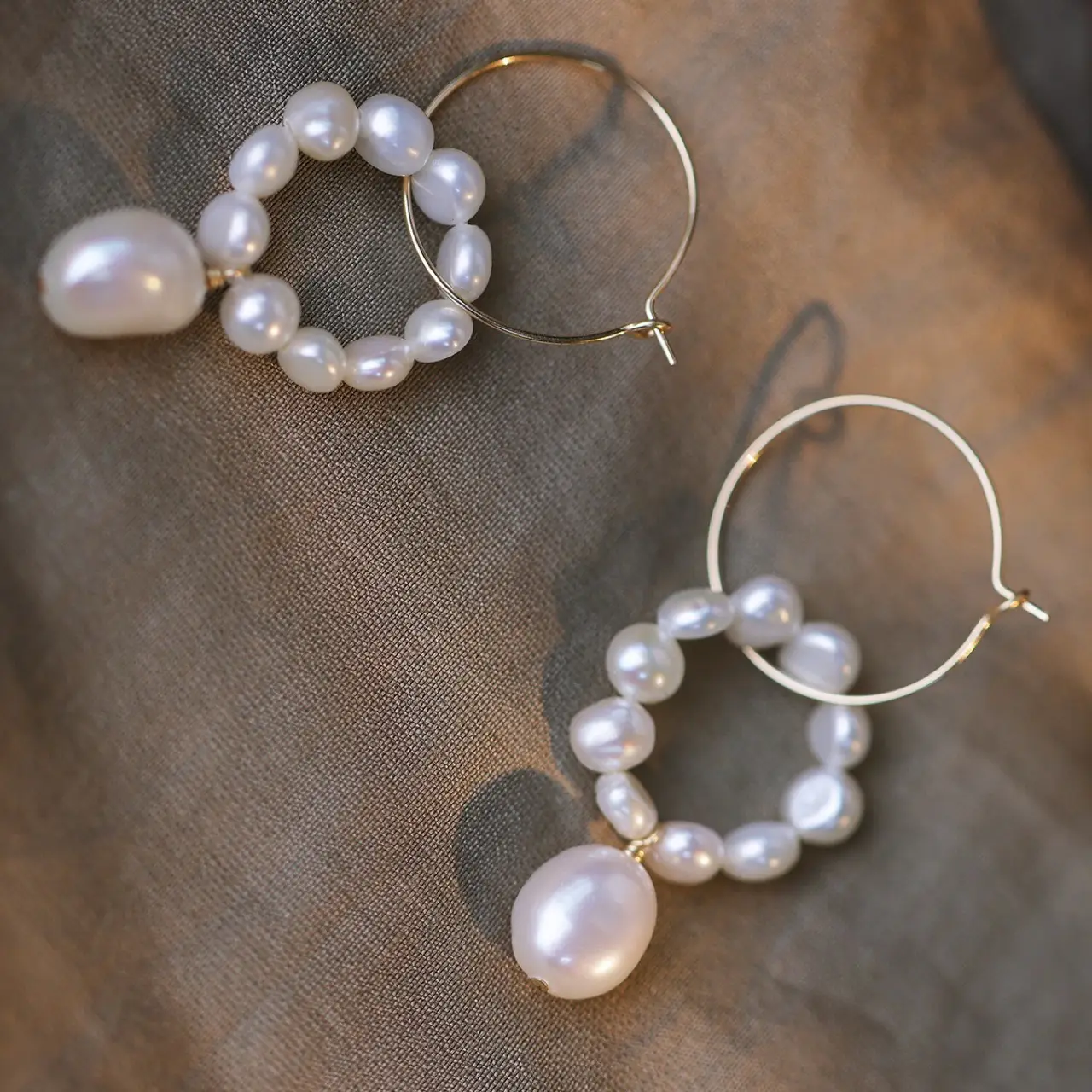 French Baroque Pearls Earrings 14K Gold Filled Luxury — feature 8
