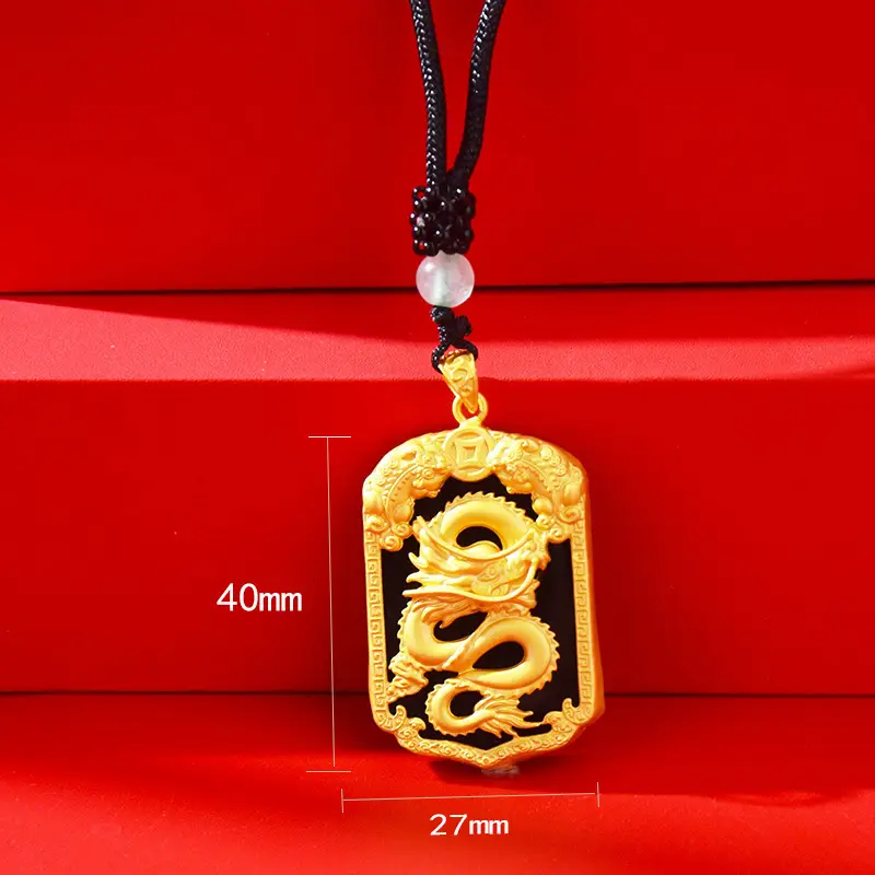 Gold Inlaid Hetian Jade Pendant for Men - Image 4