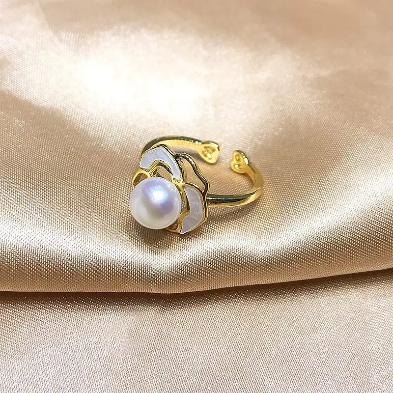 Natural Freshwater Pearl Ring 7-8mm Steamed - Image 5